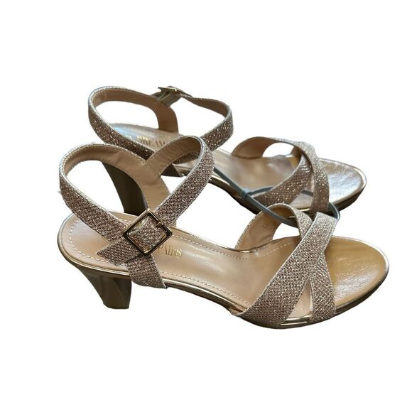 Dream Pairs Open Toe Sparkly Ankle Strap Chunky Heel Pumps Women’s 9.5 - Picture 3 of 8